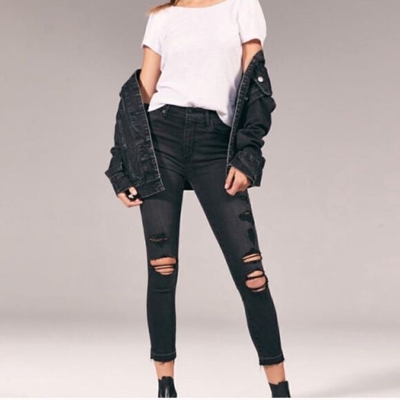 Abercrombie & Fitch Simone High Ankle Rise Super Skinny jeans Size 2 - Picture 1 of 16